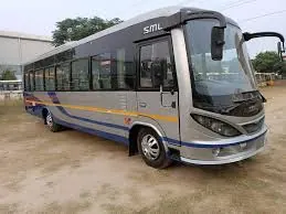 SML 22-seater mini bus for large Tirupati pilgrimage and yatra groups