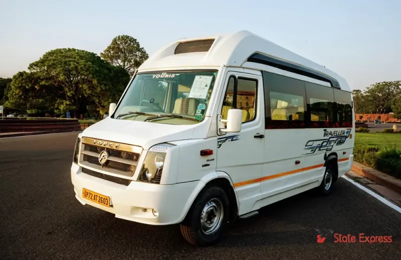 Air-conditioned 12-seater Tempo Traveller for Tirupati group temple tours