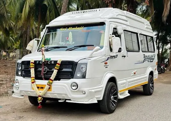 17-seater Tempo Traveller for large group Tirupati pilgrimage travel